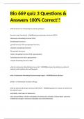 Bio 669 quiz 3 Questions & Answers 100% Correct!!