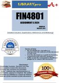 FIN4801 Assignment 5 (COMPLETE ANSWERS) 2024