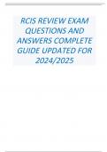 RCIS REVIEW EXAM QUESTIONS AND ANSWERS COMPLETE GUIDE UPDATED FOR 2024/2025