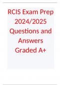 RCIS Exam Prep 2024/2025 Questions and Answers Graded A+