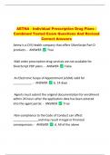 AETNA - Individual Prescription Drug Plans -  Combined Tested Exam Questions And Revised  Correct Answers 