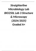 Straighterline Microbiology Lab BIO250L Lab 3 Structure & Microscopy (2024/2025) Graded A+