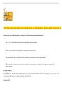 STAT 200 Sophia Introduction to Statistics Unit 3 Milestone 3 | STAT200 Sophia Statistics Unit 3 Milestone 3_Answers & Rationale