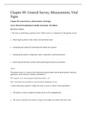  NURSING  Chapter 09: General Survey, Measurement, Vital Signs complete questions and answers 