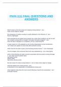 PNVN 1111 Final Questions with Correct Answers.