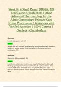 Week 5 - 8 Final Exam: NR568 / NR 568 (Latest Update 2024 / 2025) Advanced Pharmacology for the Adult-Gerontology Primary Care Nurse Practitioner | Questions with Verified Answers | 100% Correct | Grade A - Chamberlain