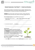 Questions and Answers > GIZMOS: Student Exploration: BIOLOGY MISCFastPlants1-Growth and Genetics.