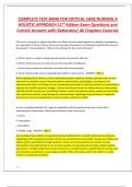COMPLETE TEST BANK FOR CRITICAL CARE NURSING A HOLISTIC APPROACH 12TH Edition Exam Questions and Correct Answers with Rationales/ All Chapters Covered.