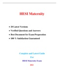 HESI RN Maternity Exam (20 Latest Versions, 2021) / RN HESI Maternity Exam / Maternity HESI RN Exam |Verified and 100% Correct Q & A, Complete Document for HESI Exam|