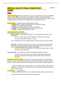 NURS 222 - MH FINAL EXAM STUDY GUIDE.