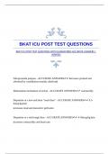 BKAT ICU POST TEST QUESTIONS WITH GUARANTEED ACCURATE ANSWERS |VERIFIED