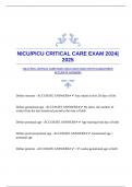 NICU/PICU CRITICAL CARE EXAM 2024|2025 EXAM WITH GUARANTEED ACCURATE ANSWERS