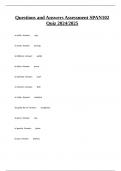 Questions and Answers Assessment SPAN102 Quiz 2024/2025