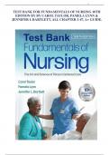 TEST BANK FOR FUNDAMENTALS OF NURSING 10TH EDITION BY BY CAROL TAYLOR, PAMELA LYNN & JENNIFER L BARTLETT, ALL CHAPTER 1-47, A+ GUIDE.