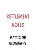 Settlement IEB 2024 Geography Notes