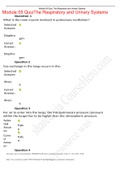 Module 05 QuizThe Respiratory and Urinary Systems,100% CORRECT