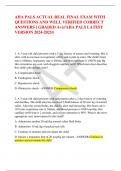 AHA PALS ACTUAL REAL FINAL EXAM WITH  QUESTIONS AND WELL VERIFIED CORRECT  ANSWERS [ GRADED A+]//AHA PALS LATEST  VERSION 2024-2025//