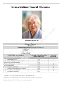 Case Study Resuscitation Clinical Dilemma, Agnes Peters, 82 years old, (Latest 2021) Correct Study Guide, Download to Score A