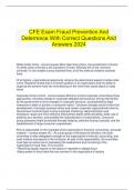    CFE Exam Fraud Prevention And Deterrence With Correct Questions And Answers 2024