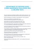 Department of Defense (DoD) Cyber Awareness Challenge 2024 (1 hr) (Pre Test)