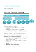 Complete samenvatting van Cursus Psychopedagiek 2.1