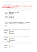 STRUCTURE AND FUCTION OF HUMAN BODY FINAL EXAM MODULE 6,100% CORRECT