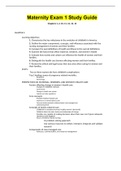 NUR 334 - Maternity Exam 1 Study Guide.