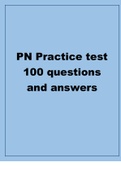 PN Practice test 100 questions and answers