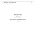 Case NR 601 Week 5 Case Study Assignment: Subjective, Objective Information Using National Diabetes Guidelines 