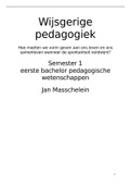 Samenvatting  Wijsgerige Pedagogiek, Deel 1 (P0L04B)