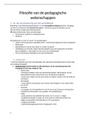 Samenvatting  Filosofie Van De Pedagogische Wetenschappen (P0R46A)