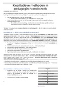 Samenvatting Qualitative Research, Kwalitatieve Methoden In Pedagogisch Onderzoek (P0R92A)