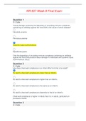 NR 507 Week 8 Final Exam (Updated 2021): Advanced Pathophysiology: Chamberlain College of Nursing (All answers correct, Already graded A)