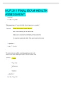  NUR 211 FINAL EXAM HEALTH ASSESSMENT./..2021 LATEST UPDATE/ GRADED A+