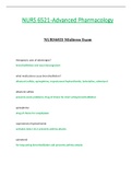 NURS6521 / NURS 6521 Midterm Exam (Latest): Advanced Pharmacology - Walden