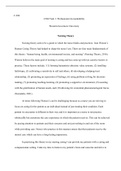 C304 Task 1.docx 1    C-304  C304 Task 1: Professional Accountability  Western Governors University   Nursing Theory  Nursing theory aids to be a guide in which the nurse thinks and practices. Jean Watson s Human Caring Theory had helped to shape the nurs