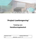 Handhavingsbesluit 2021 cijfer 8,2 - project leefomgeving 