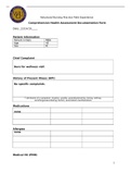 NURSING MS C350 Comprehensive Health Assessment Documentation Form- MBH 45 years old