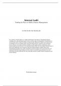 Internal Audit  Finding Its Place in Public Finance Management