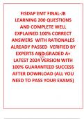 FISDAP EMT FINAL-JB LEARNING 200 QUESTIONS AND COMPLETE WELL EXPLAINED 100% CORRECT ANSWERS  WITH RATIONALES ALREADY PASSED  VERIFIED BY EXPERTS AND GRADED A+  LATEST 2024 VERSION WITH 100% GUARANTEED SUCCESS AFTER DOWNLOAD (ALL YOU NEED TO PASS YOUR EXAM