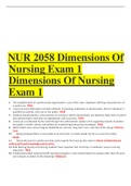 NUR 2058 Dimensions Of Nursing Exam 1 Graded A