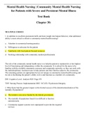 Mental Health Nursing | Community Mental Health Nursing for Patients with Severe and Persistent Mental Illness Test Bank 