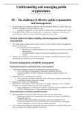 Samenvatting - Understanding and managing public organizations