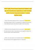 WGU C963 Final Exam American Politics and the US Constitution Questions with Verified 100% Correct Answers Grade A+ Latest Update 2025