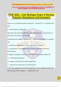 PCB 3023 - Cell Biology Exam 2 Review Practice Questions and Answers