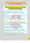 Cell Bio PCB 3023 - Exam 1 Practice Questions and Answers