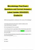 Microbiology Final Exam | Questions and Correct Answers | Latest Update 2024/2025 | Graded A+