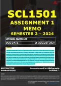 SCL1501 ASSIGNMENT 1 MEMO - SEMESTER 2 - 2024 - UNISA - DUE : 26 AUGUST 2024 -( FULLY REFERENCED WITH FOOTNOTES- DISTINCTION GUARANTEED)