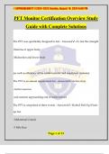 PFT Monitor Certification Overview Study Guide with Complete Solutions