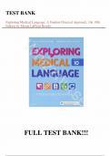 Test Bank - for Exploring Medical Language A Student-Directed Approach, 10e 10th Edition by Myrna LaFleur Brooks, All Chapters  |Complete Guide A+